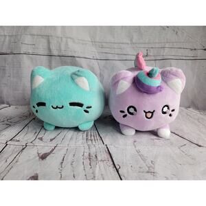 Aurora World Tasty Peach Meowchi Mint Teal Cat Purple Unicorn Cat 7in Plush